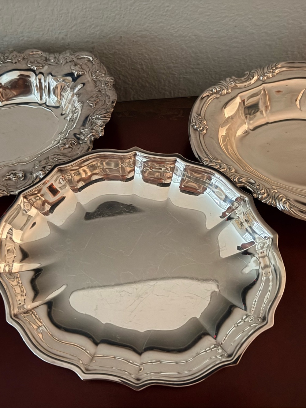 Three Silver Small Serving Items. Polished Silver Plate
Bundle.